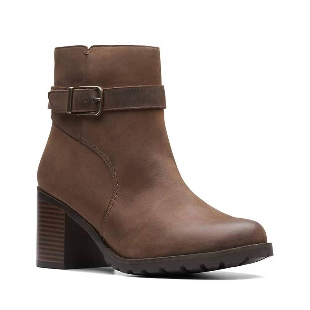 NEW CLARKS women's clarkwell hall ankle boot in taupe nubuck